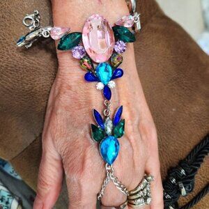 New Womens Chunky Rhinestones Slave Bracelet